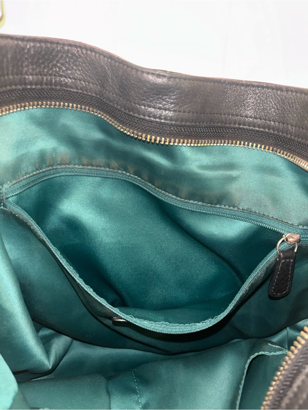 Coach Black Leather Carrie Tote Purse Bag With Pockets - Picture 12 of 16